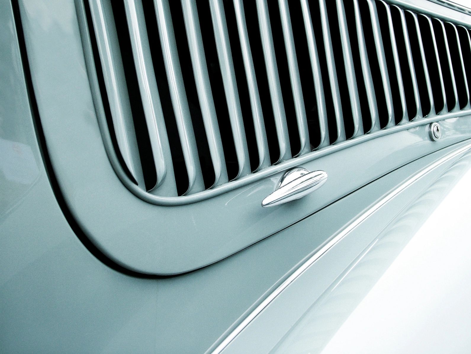 Classic car chrome grille detail